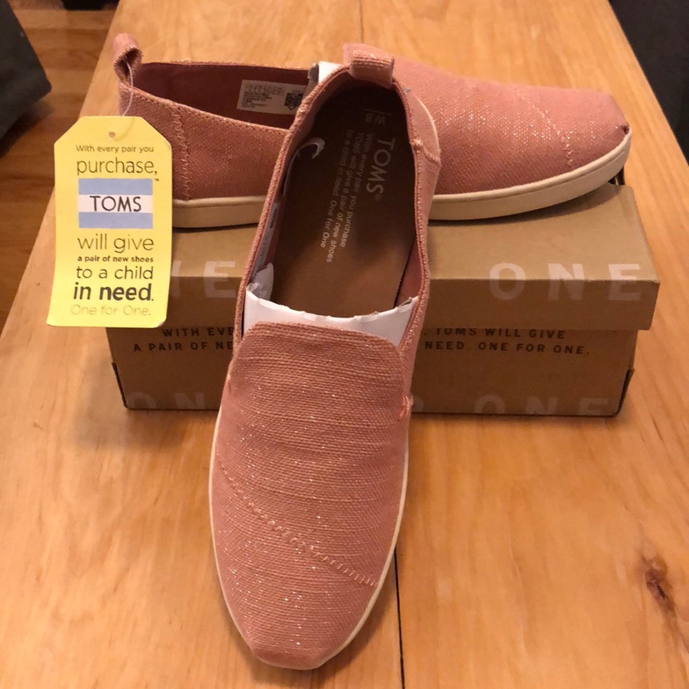 Toms Women’s Slip-Ons, Size US 8, Bloom Metallic